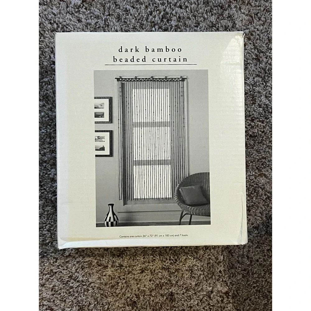 Pier 1 Dark Bamboo Beaded Curtains 36 x 72
